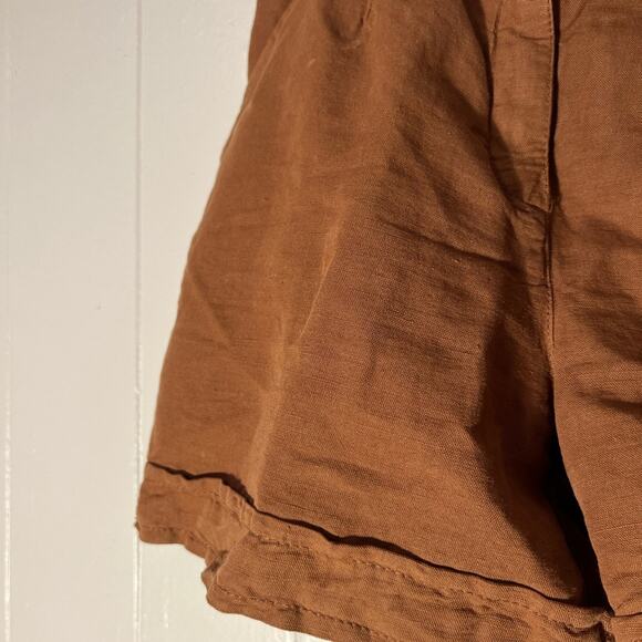 Ciesse Linen blend high waist brown gold women’s shorts EU size 40 - Picture 7 of 10